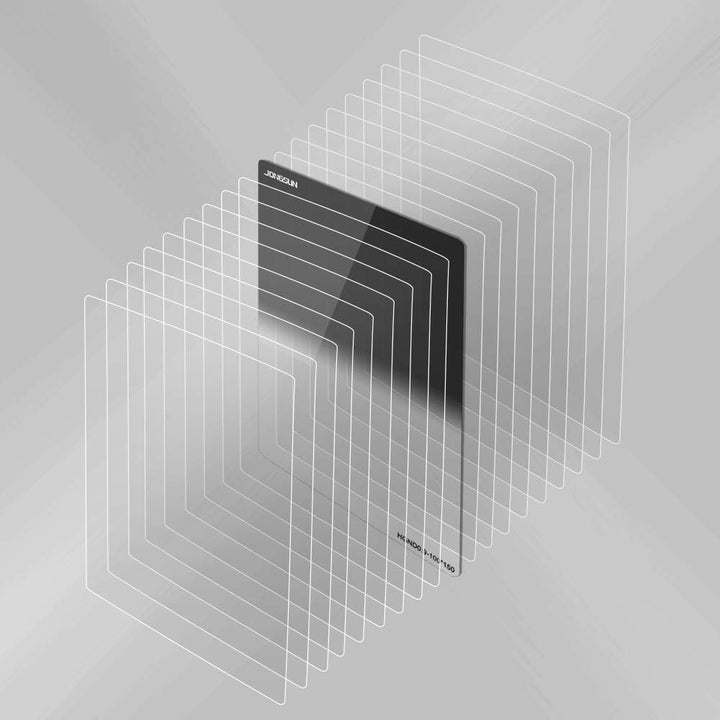 JONGSUN 100x150mm ND Filter, Grauer Reverse Verlaufsfilter Neutraldichtefilter, Quadratische Rechtec