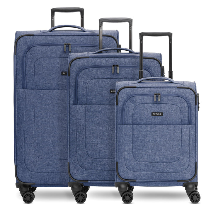 REDOLZ Koffer-Set 3-teilig für Damen & Herren | leichte & stabile Reise-Trolleys, hochwertiges Softc