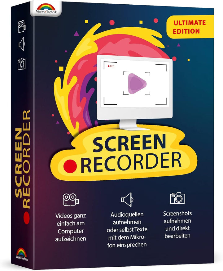 Screen Recorder - Videos, Audio und Screenshots aufnehmen am PC - für 3 PCs - lebenslange Laufzeit f