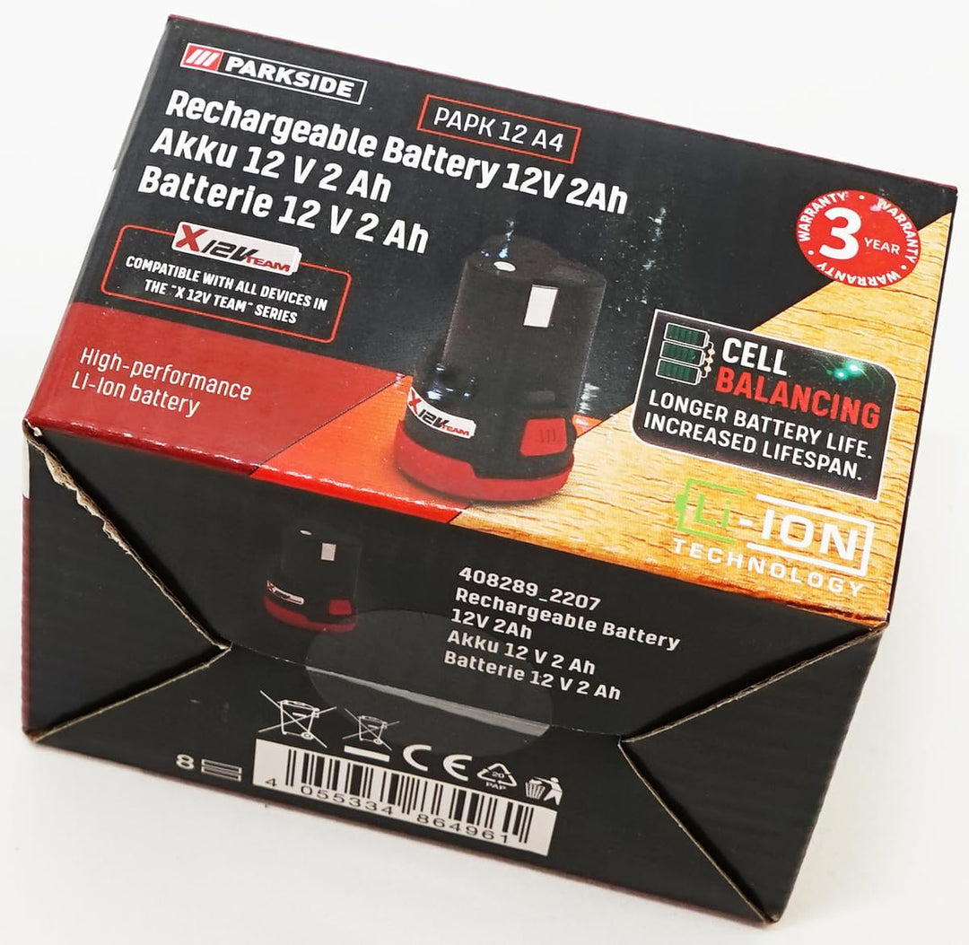 PSIDE Angebot für Parkside® 12 V Akku PAPK 12 – 2 Ah – passend für die X 12 V Team Serie – ohne Lade