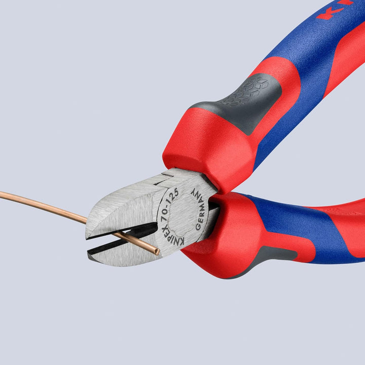 Knipex Seitenschneider schwarz atramentiert, mit Mehrkomponenten-Hüllen 125 mm 70 02 125 atramentier