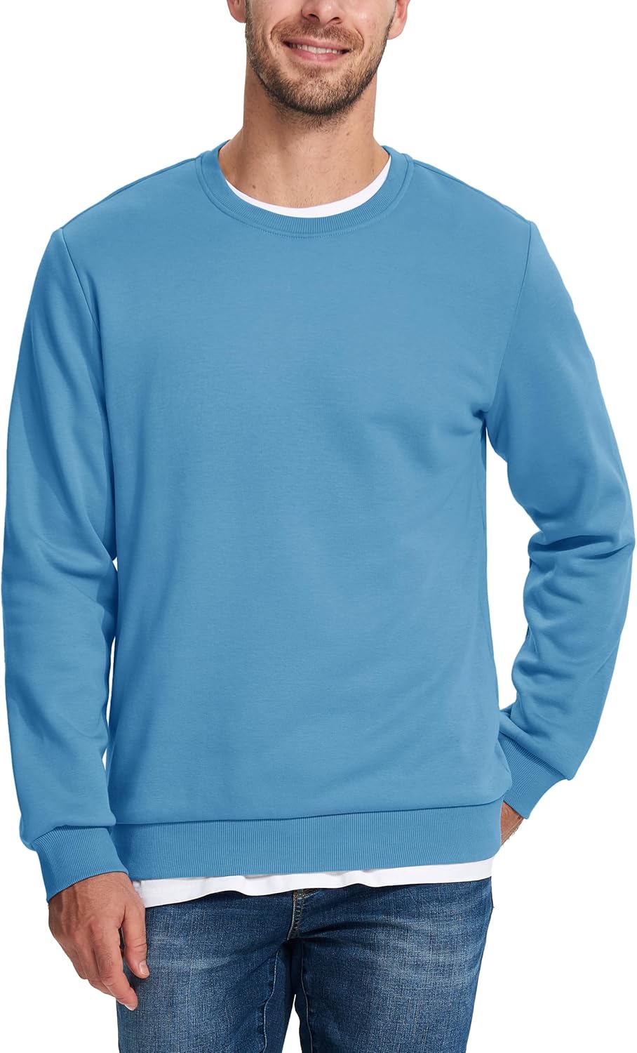 TACVASEN Fleecepullover Herren Sweatshirt Gefüttert Winter Warme Sport Langarmshirt Rundhals Outdoor