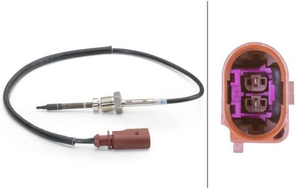 HELLA 6PT 014 494-111 Sensor, Abgastemperatur - 2-polig - geschraubt - Kabel: 242mm