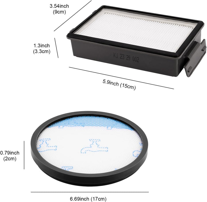 DingGreat 4er Hepa Filter Set für Rowenta beutelloser Bodenstaubsauger Compact Power XXL - Kompatibe