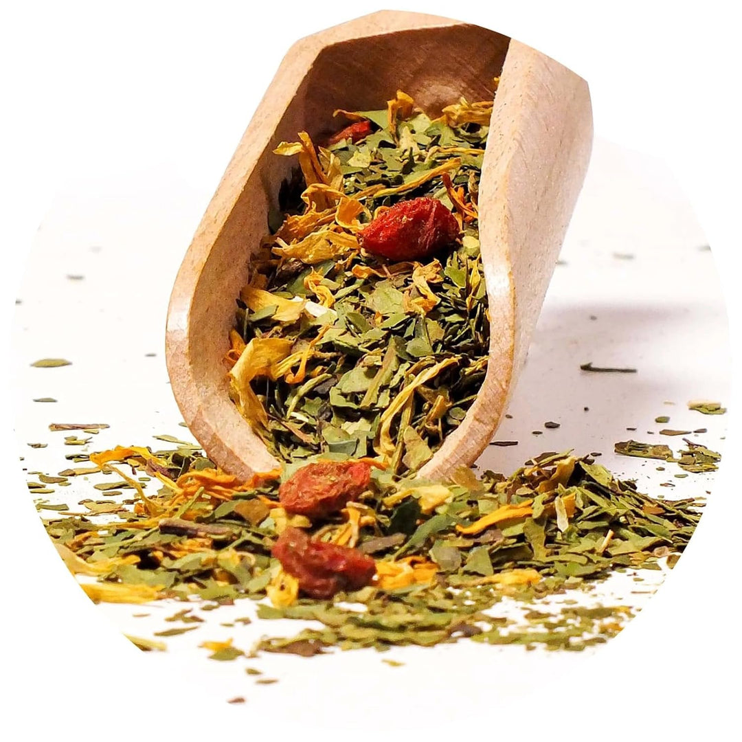 Verde Mate und El Fuego Mate Tee Set 1kg - Yerba Mate Energia Guarana 2x500g - Keramik Mate Becher,