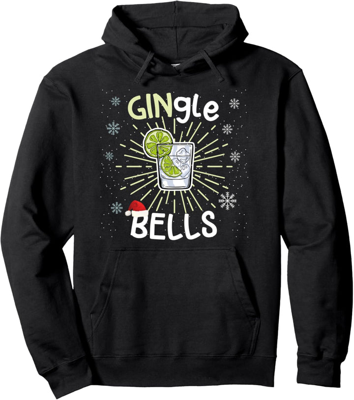 Lustiges Gingle Bells Weihnachten Gin Wortspiel Geschenk Pullover Hoodie