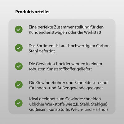 Gewindeschneidsatz 110 tlg zoll/metrisch M6 - M18 metrisch Gewindeschneider Gewindebohrer Schneidklu