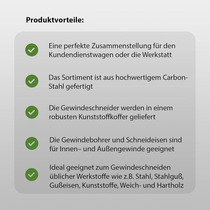 Gewindeschneidsatz 110 tlg zoll/metrisch M6 - M18 metrisch Gewindeschneider Gewindebohrer Schneidklu