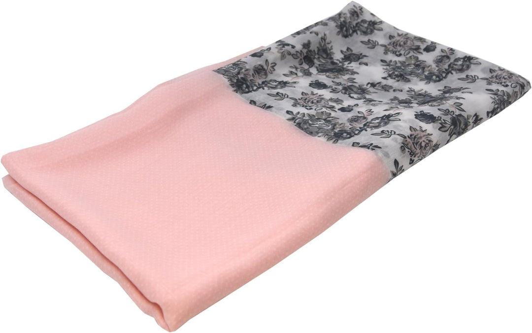 Striessnig Wien – Damen Loop Schaltuch rosa, Loopschal zweifarbig mit Blumenmuster, Modetuch, ca. 90