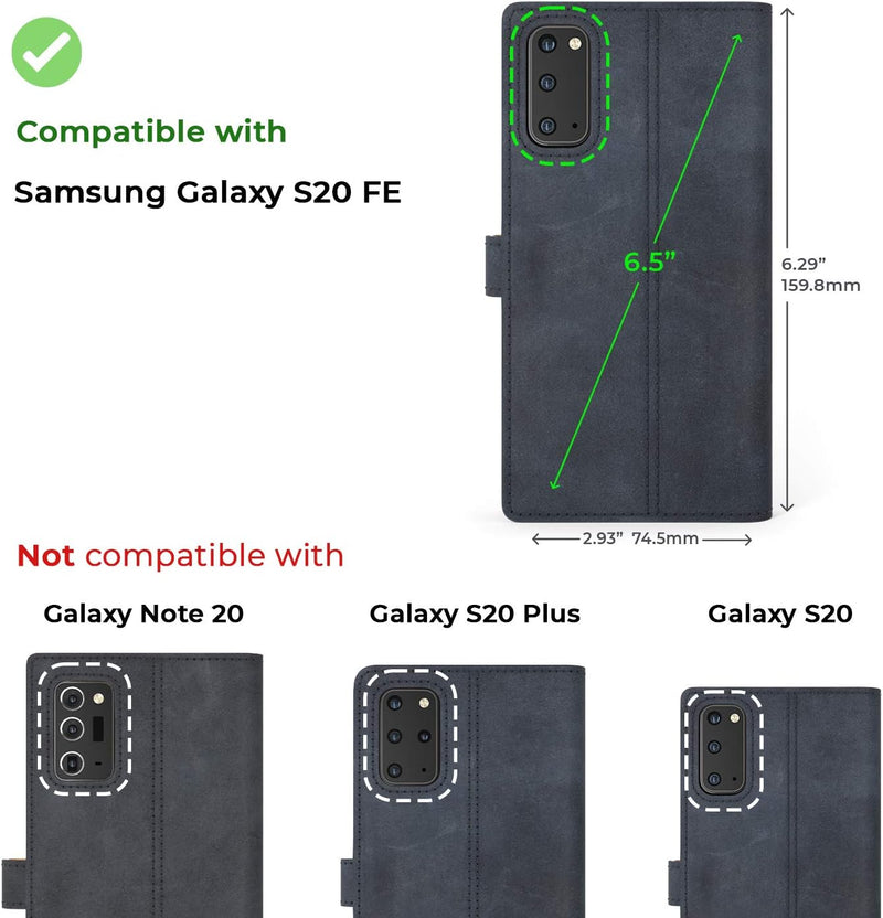 Snakehive Galaxy S20 FE 4G 5G und 2022 Hülle Leder | Stylische Handyhülle mit Kartenhalter & Standfu