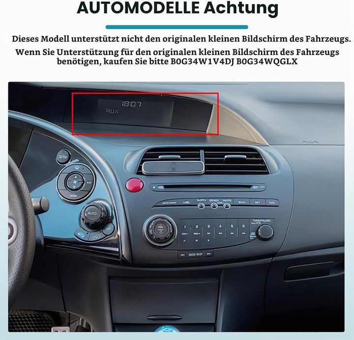 Hikity 2+64G Car Radio 2 DIN Navigation System for Honda Civic VIII 2006-2011 Wireless Carplay Andro