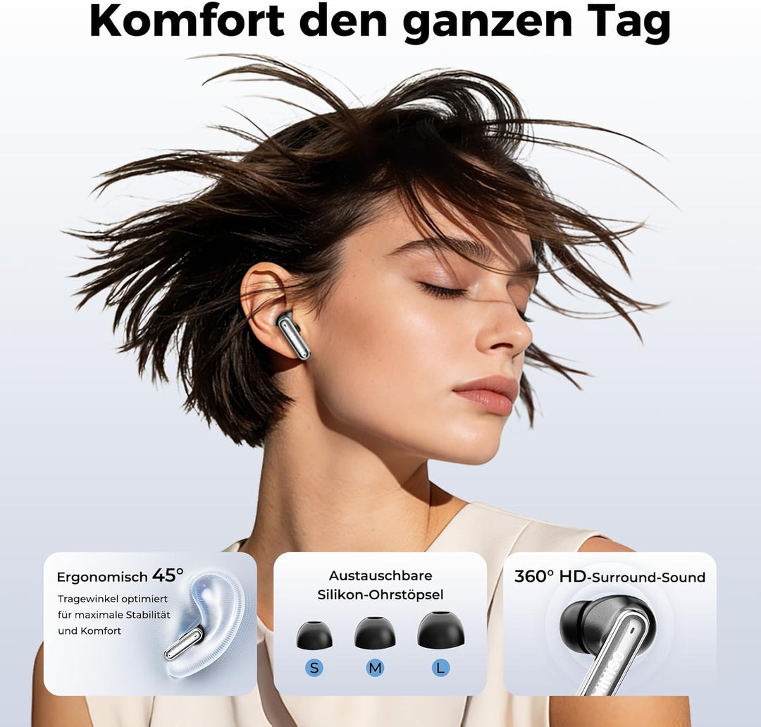 MININSO MS106 AI Übersetzer Kopfhörer Bluetooth 6.0, Übersetzungskopfhörer in Echtzeit mit 150 Sprac