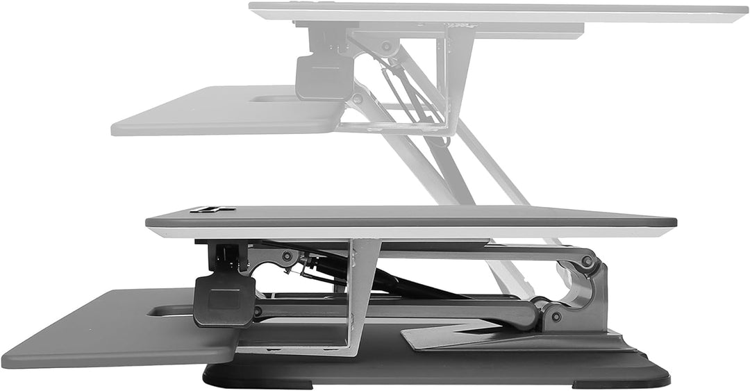 Seville Classics Airlift 78 cm pneumatisch höhenverstellbarer Steh-Sitz Tischaufsatz, grau 78 cm x 5