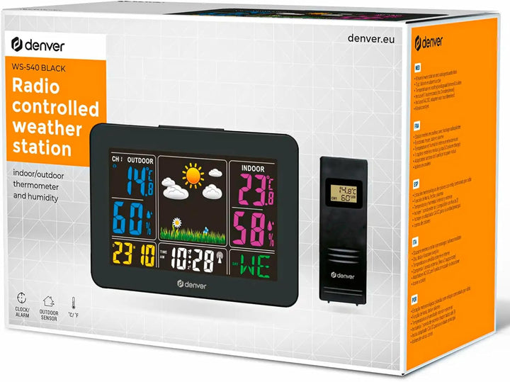 Denver Wetterstation 'WS-540' mit Aussensensor, Alarmfunktion und Farbdisplay, sowie Messung von Tem