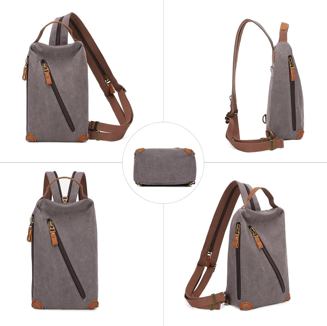 KL928 Canvas Sling Bag Herren und Damen, Schultertasche Crossbody Schulterrucksack Rucksack Shoulder