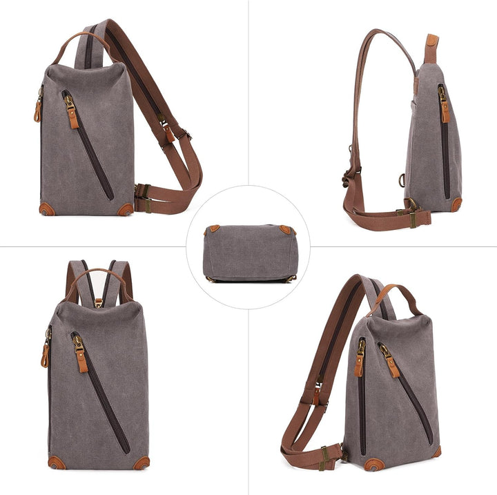 KL928 Canvas Sling Bag Herren und Damen, Schultertasche Crossbody Schulterrucksack Rucksack Shoulder