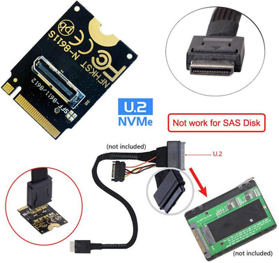 NFHK 2230 PCI-E4.0 M.2 M-Key auf Oculink SFF-8612 SFF-8611 Vertikaler Host-Adapter für NVME U.2 SSD