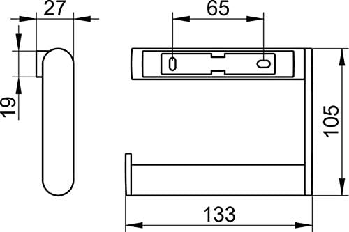 KEUCO Toilettenpapierhalter aus Metall, Hochglanz-verchromt, offene Form, WC-Rollenhalter für Badezi