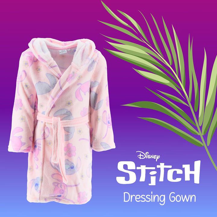Disney Stitch Bademantel für Mädchen, Warmer und Weicher Fleece Morgenmantel Geschenk für Mädchen, G