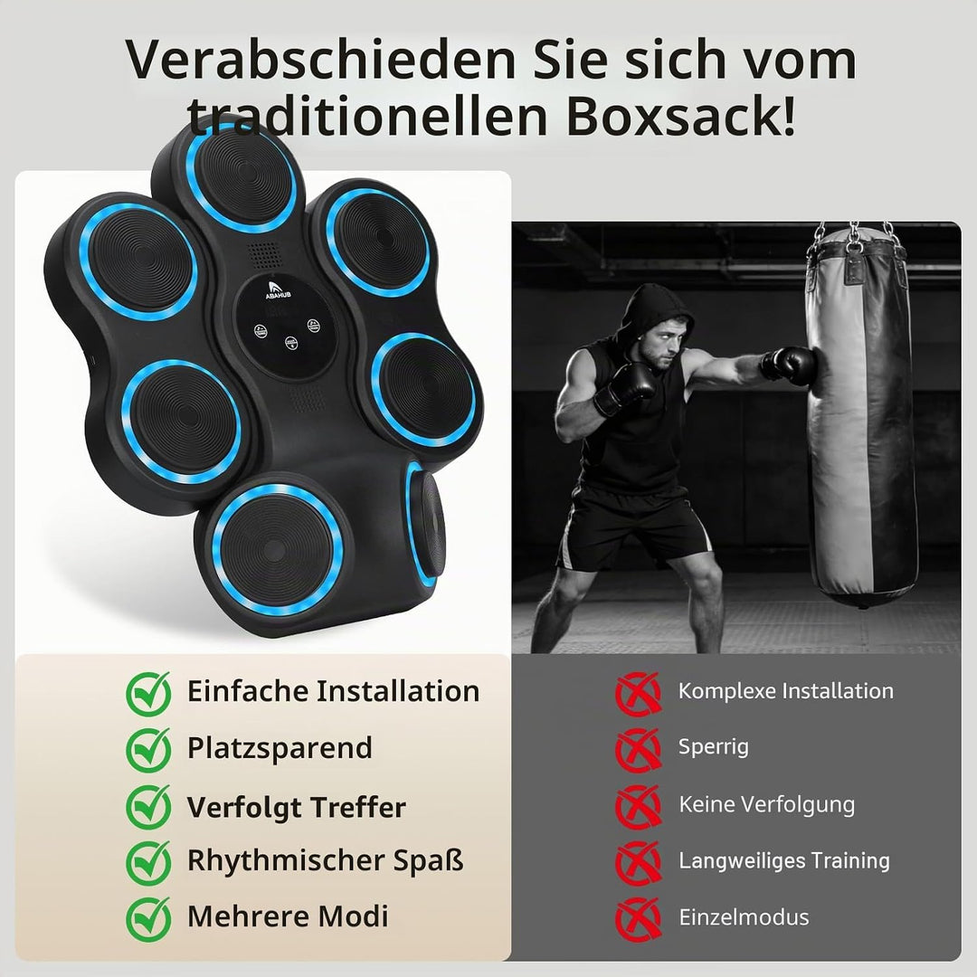 Abahub Music Boxing Machine for Adults &amp; Kids, Home Fitness Equipment with Gloves, Wall Mounted Inte