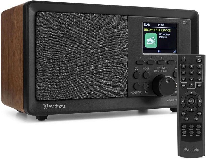 Audizio Padova - Küchenradio DAB Radio mit Fernbedienung, Retro DAB Radio mit Bluetooth, TFT Farbdis