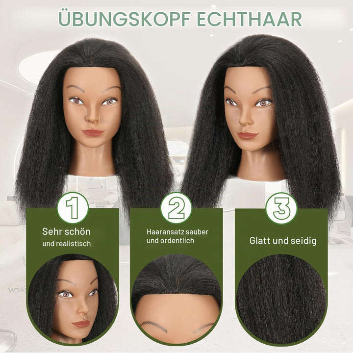 Mannequinkopf mit menschlichem Haar 14&