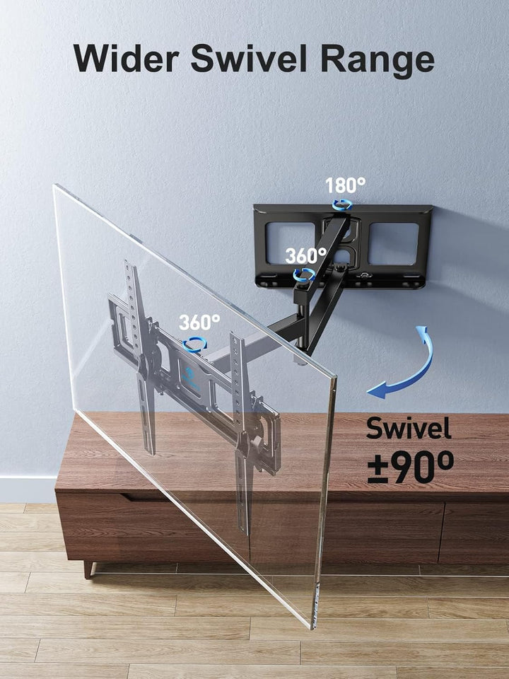 PERLESMITH TV Wandhalterung, Schwenkbare Neigbare TV Halterung für 26-60 Zoll Flach & Curved Fernseh
