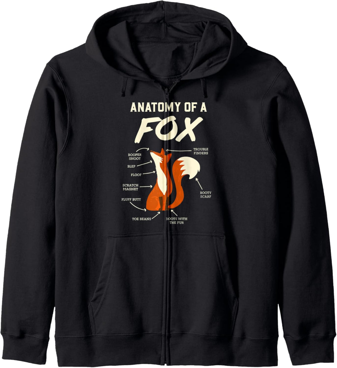 Anatomie eines Fuchses Kapuzenjacke