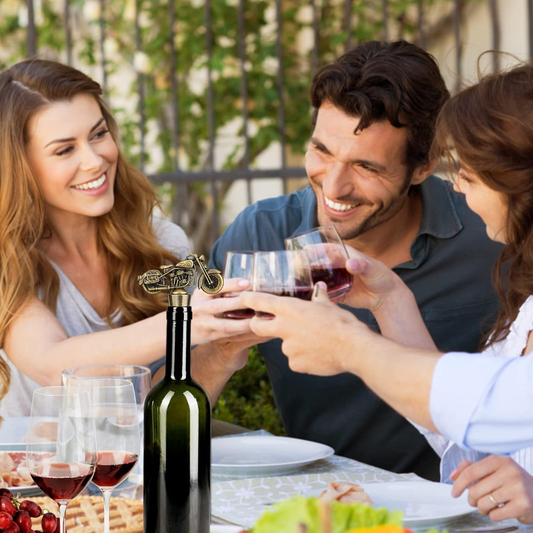 LKKCHER Motorrad Weinflaschenverschluss, Valentinstaggeschenk Weinsparer, Weinstopfen für Weinflasch