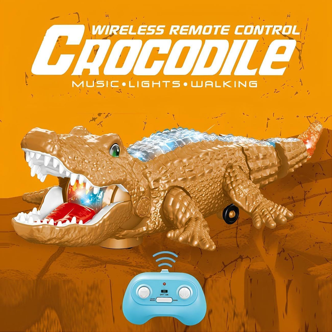 Ferngesteuertes Krokodil, gross, 38 cm, Riesen-Alligator mit Musik, realistische Geräusche, Gehen, d