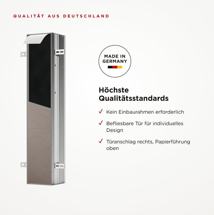 Emco ASIS Plus Unterputz-Schrankmodul für die Klobürstengarnitur, Badezimmerschrank mit Toilettenpap
