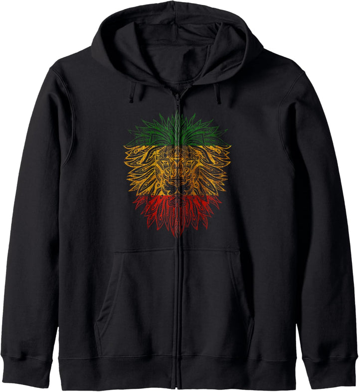 Mandala Rasta Lion Reggae Music Design Kapuzenjacke