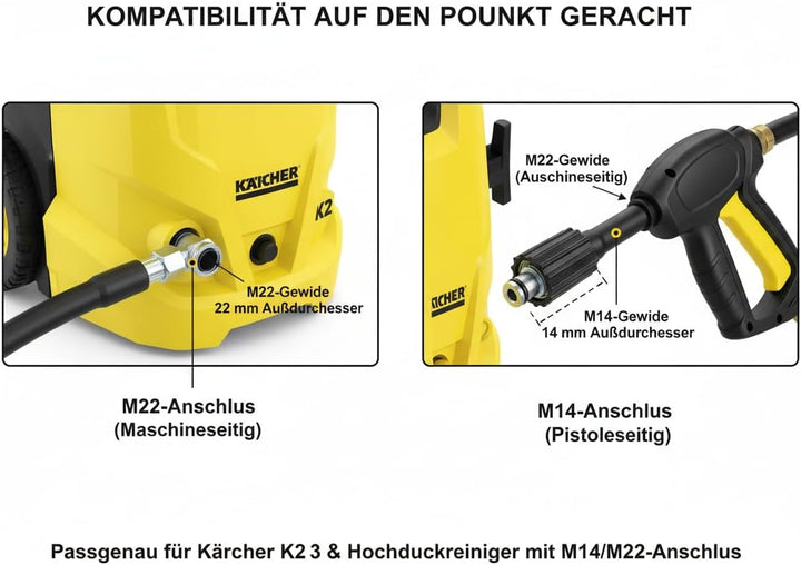 Hochdruckreiniger Schlauch, 10 M, M14 X M22 Gewinde Hochdruckreiniger Ersatzschlauch, Hochdruck Rein
