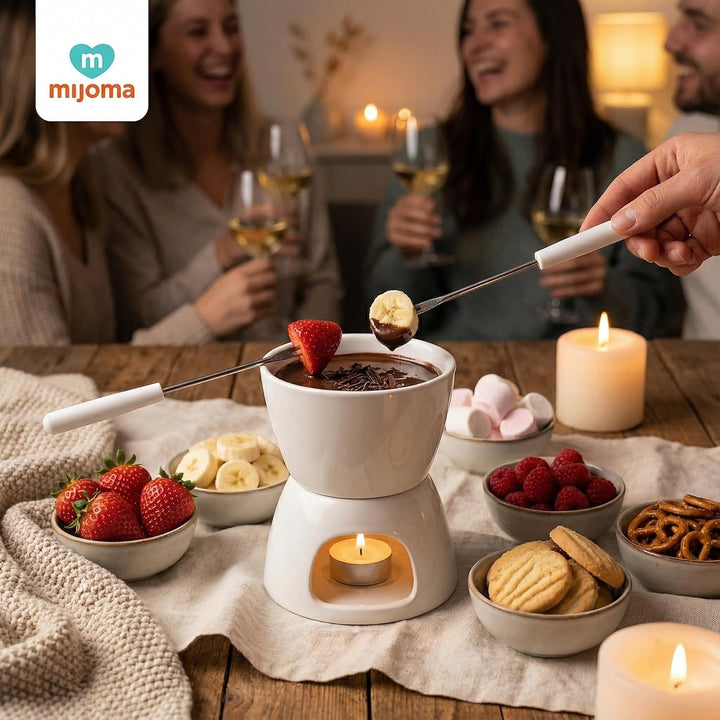 MIJOMA Mini Schoko-Fondue-Set - Entdecken Sie puren Schokoladengenuss - Trendiges & stilvolles Desig