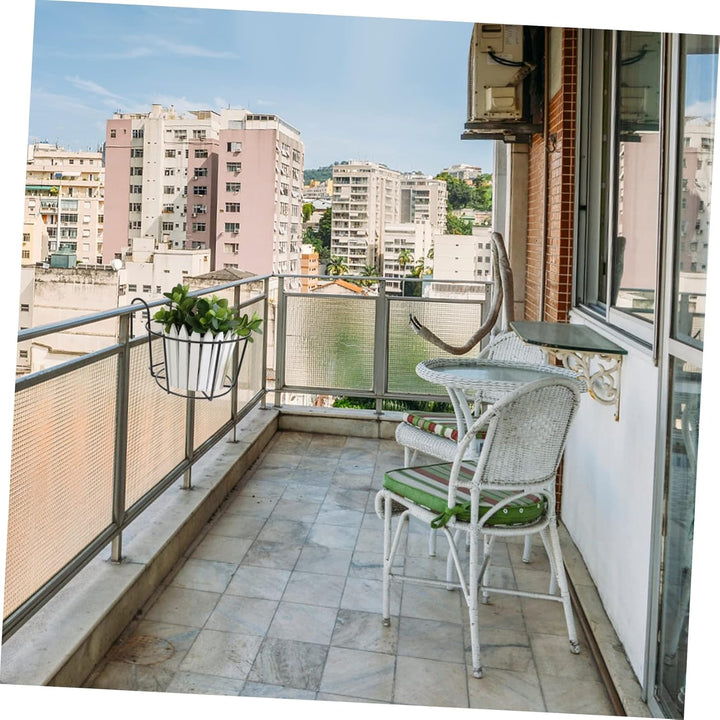 DOITOOL Braun Hängeregal Korb Balkon Hängeregal Geländer Pflanzkübel Töpfe Eisen Metall Pflanzenstän