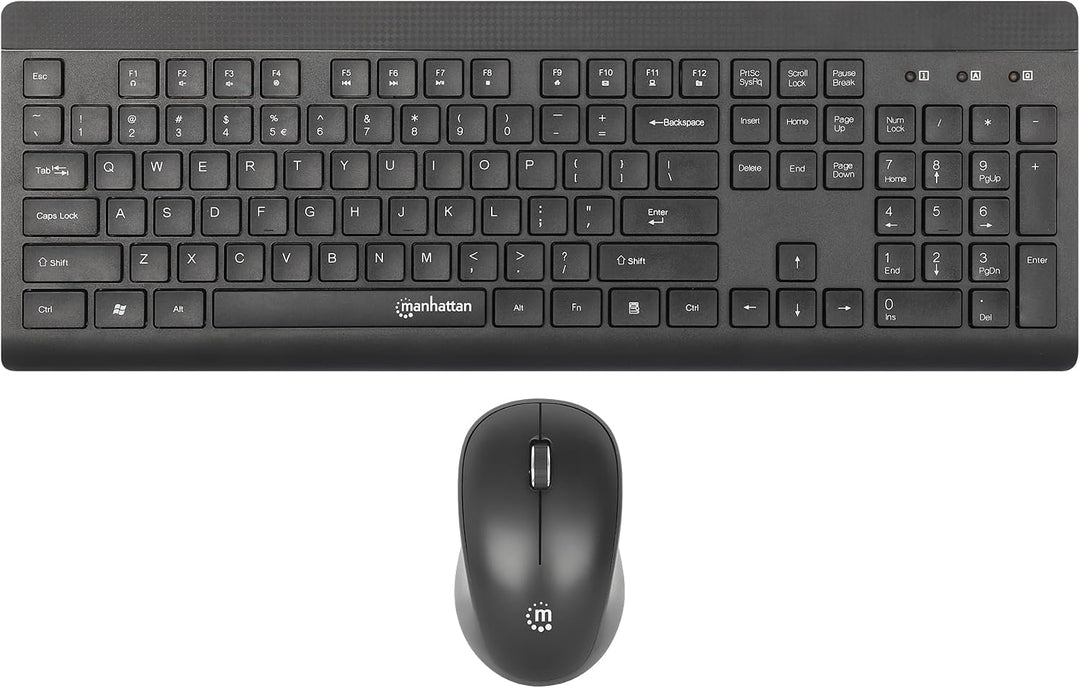 MANHATTAN Funktastatur und Maus Set MWK7350, Schwarz