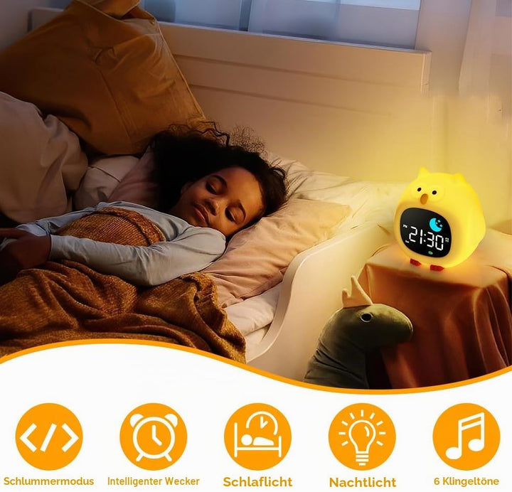 HOTUT Kinder Lichtwecker,Schlaftrainer Kinder mit Nachtlichtern,6 White Noise Kinderwecker,Digitaler