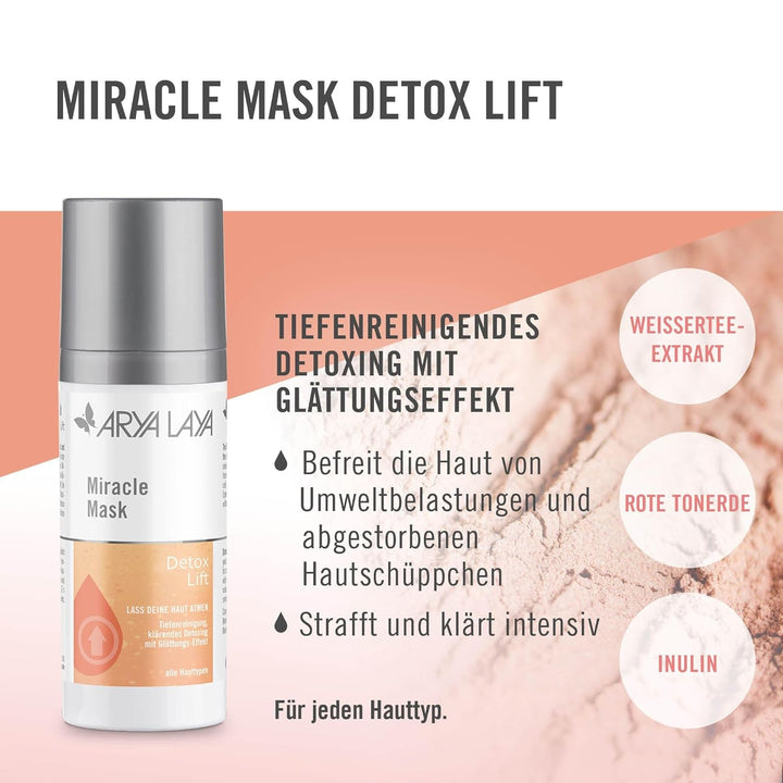 ARYA LAYA Miracle Mask Detox Lift, 50 ml: Gesichtsmaske zur Tiefenreinigung, klärendes Detoxing mit