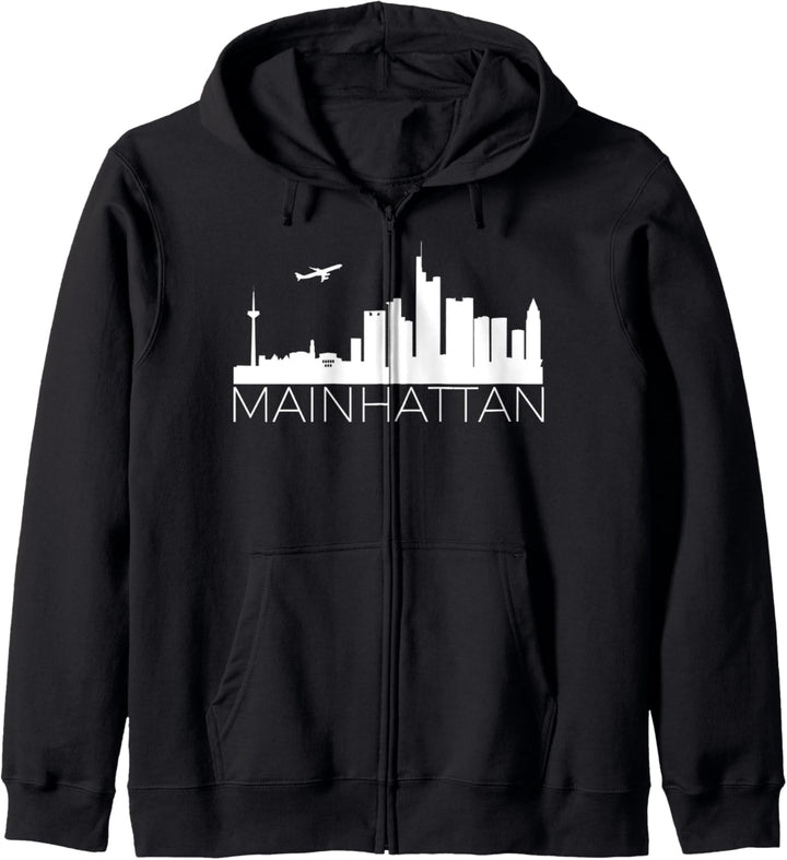 Mainhattan Frankfurt Skyline Fun Humor Witzig Lustig Kapuzenjacke