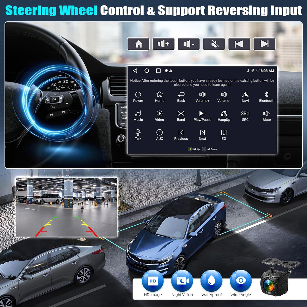CAMECHO 2G+64G Android 13 Autordio Pour Suzuki Splash Ritz/Opel Agila 2004-2014 Avec Carplay/Android