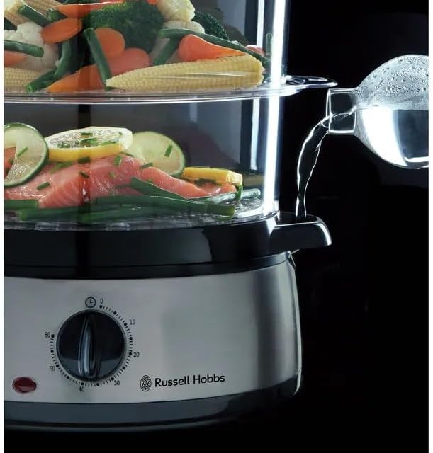Russell Hobbs Dampfgarer [normale Grösse] 9,0l (60 Minuten Timer + Abschaltautomatik, 3 spülmaschine