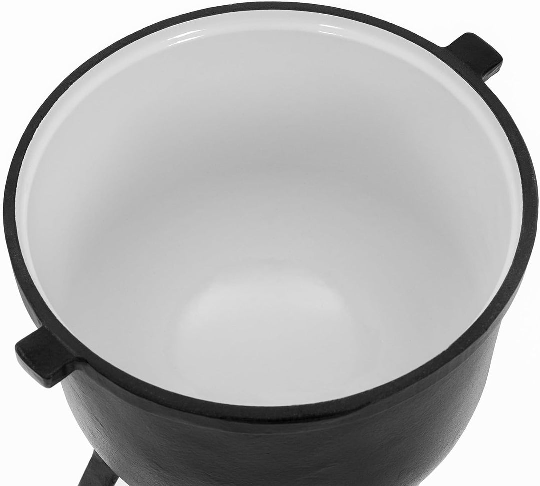 Royal Catering RC-POT-05 Dutch Oven mit Deckel und 3 Beinen 4 L innen emmailliert mit Haken zum Aufh