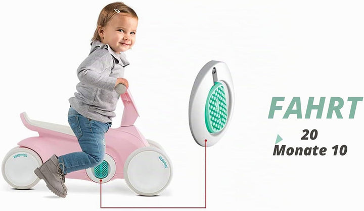BERG GO2 2in1 Rutschauto Rosa | Kinderrutscher & Laufrad ab 1 Jahr | Kinderauto mit ausklappbaren Pe