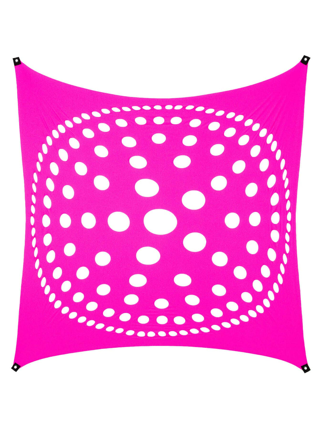 PSYWORK Schwarzlicht Segel Spandex | Mandala Dots | Fuchsia | 3 x 3m | UV-aktiv | Leuchtend | Wandtu