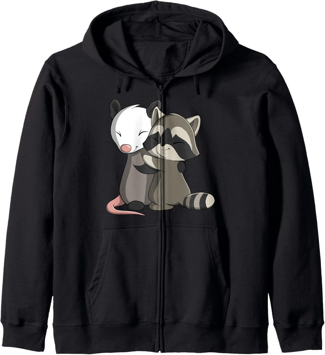 Waschbär umarmt Opossum Kapuzenjacke