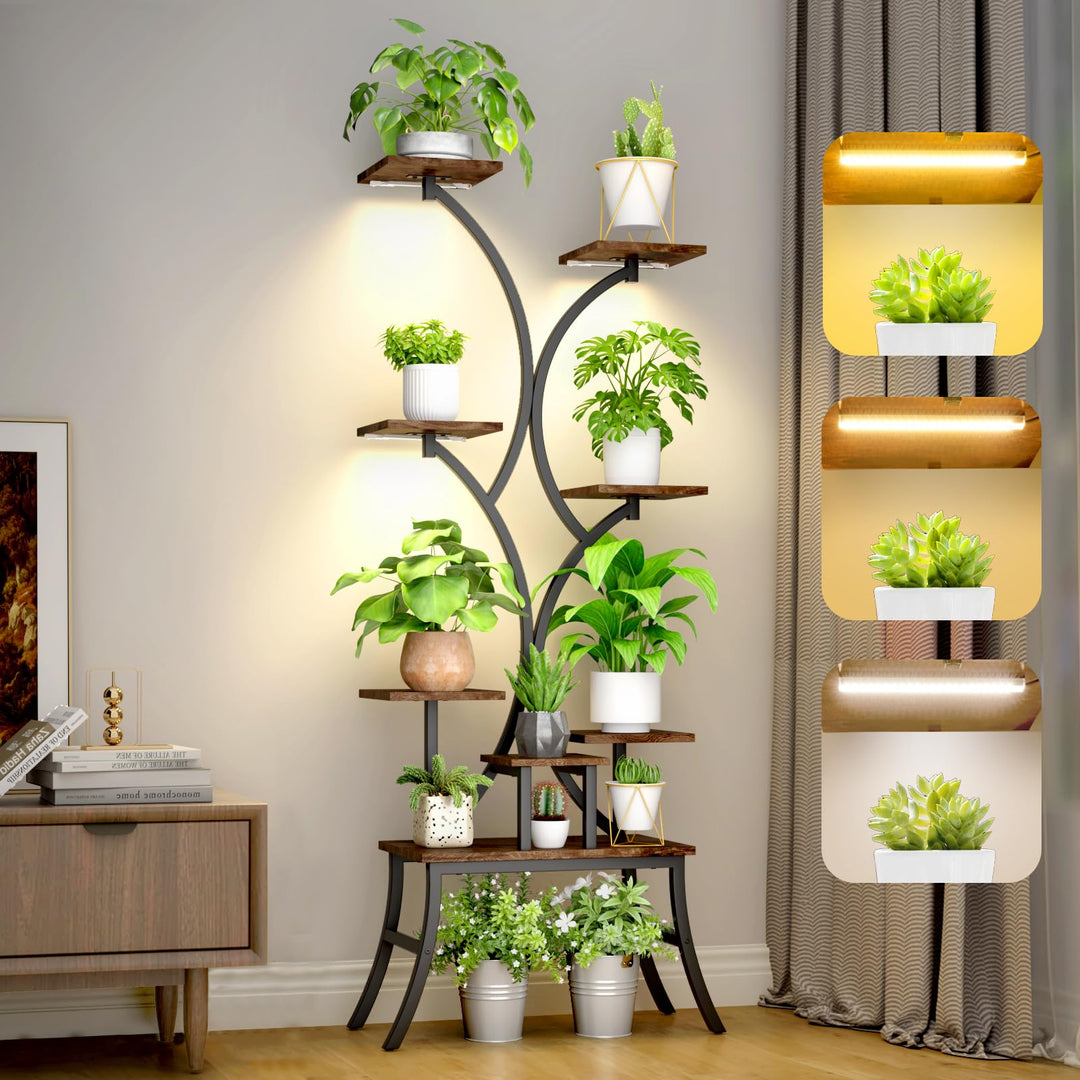 160cm Pflanzenständer Pflanzenregal mit Wachstumslicht für den Innenbereich,Dekoratives Blumenstände