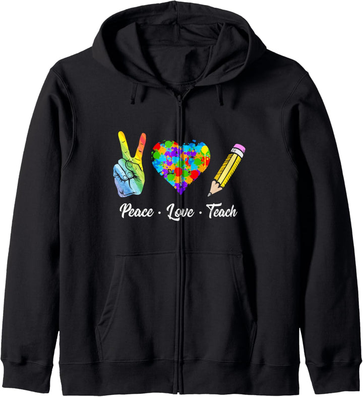 Frieden Liebe Teach Süsse Lehrerin Peace Lovers Kapuzenjacke
