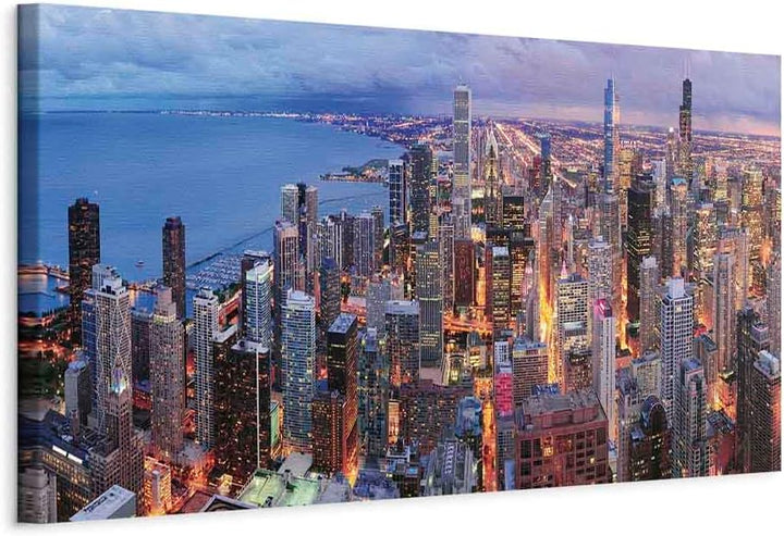 murando - Wandbilder XXL Stadt New York 90x30 cm 1 tlg - Wand Deko Vlies Leinwand Bilder Gross Wandd