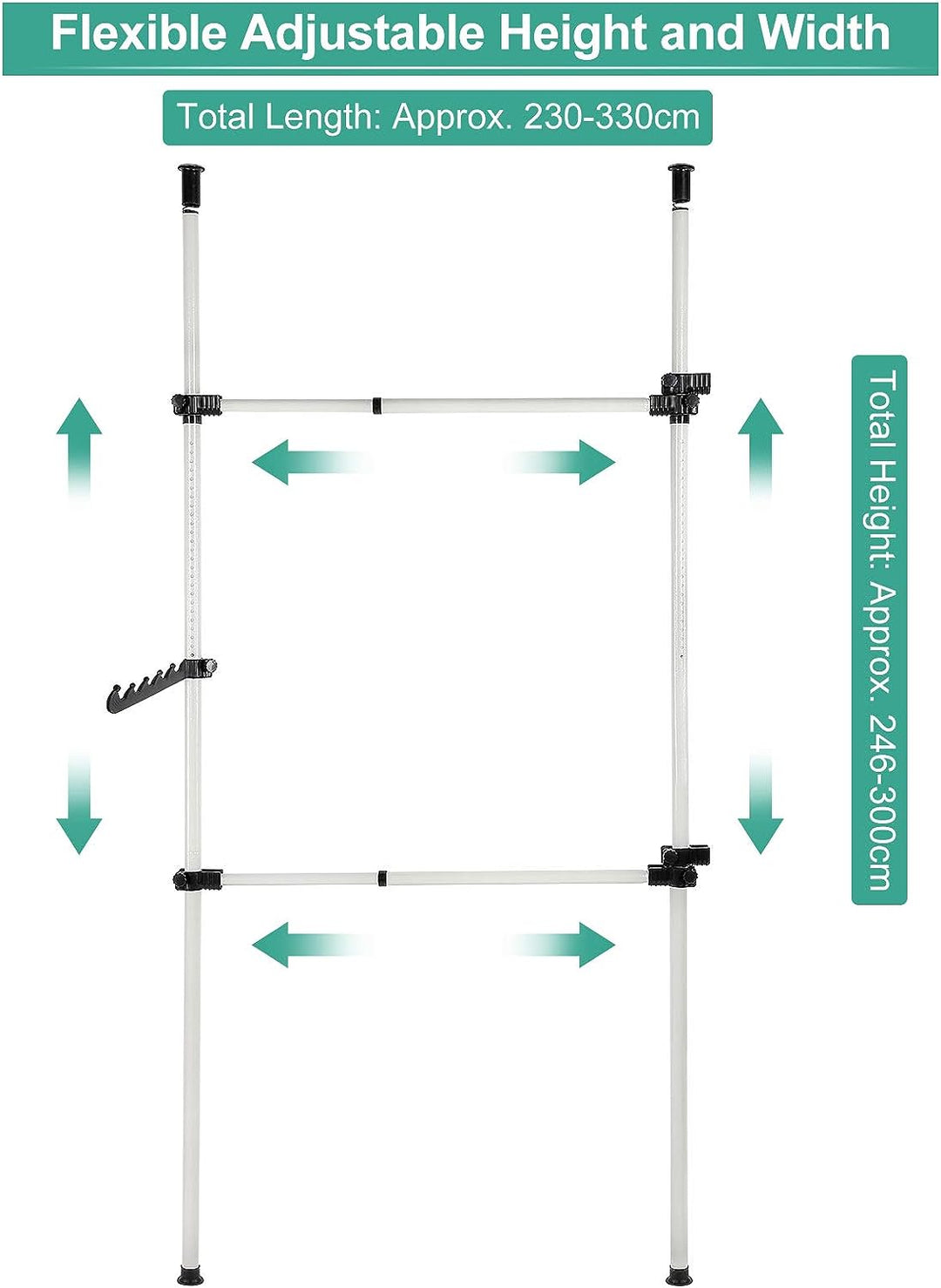 Begehbarer Kleiderschrank System, Teleskop Kleiderständer Kleiderstange Regal Teleskop Garderobe Sys