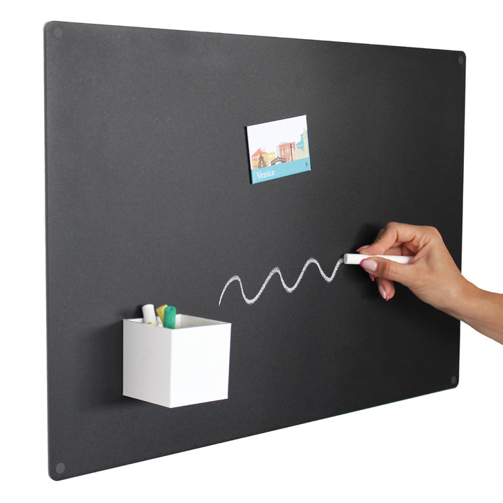 KalaMitica Magnettafel Schwarz - Kreidetafel Magnetisch, Magnetpinnwand für jede Art von Magneten -